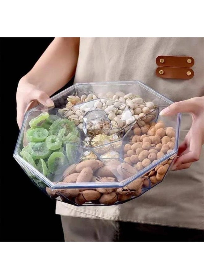 "A luxurious acrylic snack tray and bonbonniere with an elegant transparent lid, internally divided for serving nuts, cookies, and biscuits in a practical and stylish way, combining beauty with a refined decorative touch (Elc)." - Image 3